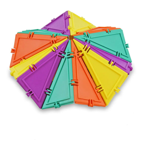 3D Math Building Set With Snap Together Tiles And Online Activities, 96 Piece STEM Learning Kit For Kids And Adults, Made In USA, A Fun Way To Boost Fine Motor Skills And Spatial Reasoning, multicolor plastic tiles