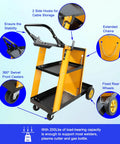 Built Tough Welding Cart With 3 Tier Storage Gas Bottle And Accessory Organizer Upgraded Handles 200 Lb Capacity Ideal