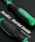 Durable knurled handle of Magnetic Screwdriver Set With Slotted Phillips And Star Bits, Pro Grade S2 Steel Shafts, Heat Treated