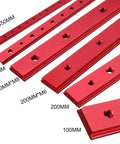 Shop Favorite Heavy Duty Aluminum Miter Bar Slider For T Slot Table Saw Track Setup Rod Dead Accurate Guide Alignment Clamping Tool Red Anodized Finish with varying lengths.