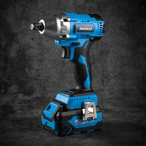 Cordless Half Inch Drive Impact Wrench Twenty Volt Battery Powered Compact High Torque For Lug Nuts And Car Tires Includes Li Ion Battery And Fast Charger For Automotive Maintenance