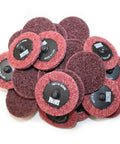 2 Inch Quick Change Surface Conditioning Discs Burgundy Medium Grit 25 Pack For Sanding Finishing Rust Removal On All Metals Open Web Backing