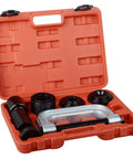 Ball Joint Press And U Joint Removal Kit With 4x4 Adapters For Most 2WD And 4WD in orange case, including C-frame and adapters