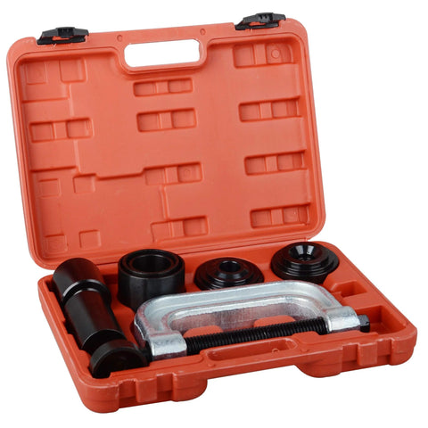Ball Joint Press And U Joint Removal Kit With 4x4 Adapters For Most 2WD And 4WD in orange case, including C-frame and adapters
