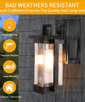 Dusk To Dawn Outdoor Light With GFCI Outlet Bubble Glass Exterior Wall Mount Fixture on stone wall in rain