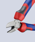 Comfort Grip Diagonal Cutters For Wire Cutting With Bevel Edges, Precision 62 HRC Cutting Edges, red and blue handles