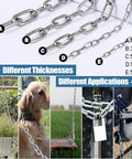 Stainless Steel Chain 3/16 Inch By 2 Ft Heavy Duty Chain Link For Fence Gates and Securit with varied thickness options and applications