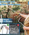 SPECILITE 50 ft stainless steel garden hose with brass 3/4-inch connectors and rubber grip