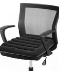 Soft Velvet Office Chair Cushion Pad With Non Slip Silicone Back For Computer Desks And Kitchen Chairs on an office chair