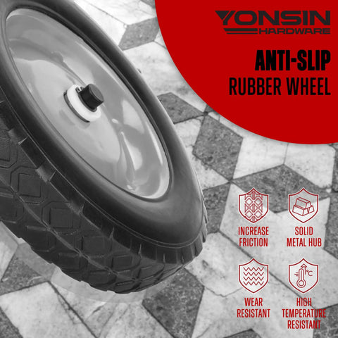 8 Inch Heavy Duty Gate Wheels Two Pack Side Mount Casters Built To Kick Sagging Gates To The Curb Fits 1 5 8 To 2 Inch Steel Tubing Black rubber wheel with anti-slip surface.