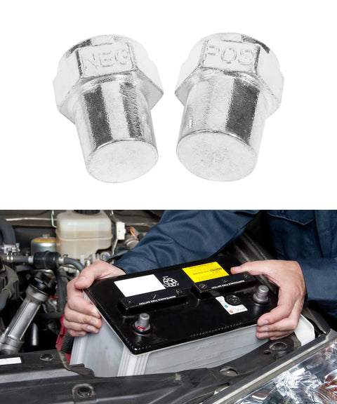 2 Pair Battery Terminal Adapters With 3/8 Female Threads Zinc Alloy Build Corrosion Resistant Top Post Connectors for battery installation.