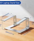 Aluminum Laptop Stand With 6 Inch Elevation, Ergonomic Detachable Notebook Riser, For 10 To 15.6 Inch Laptops Like Air Pro Dell HP Lenovo And More, Slim Silver