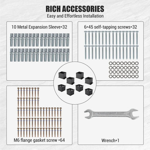 Heavy Duty 6x6 Post Base Anchors With Hardware Kit, Powder Coated Steel Raised Base Brackets For Fence Pergola Gazebo Mounts, 8 Pack With Inner Size 5.8 By 5.8 Inches For Timber Posts As Deck Support Plates