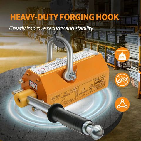 Magnetic Lifter 2200 Lb 1000 Kg Lifting Magnet With Release No Electricity Neodymium Magnets For Hoist Shop Crane Plate Steel Lifter