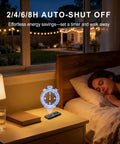 Woman sleeping with Outdoor String Light Dimmer 350W Plug In With Remote Control And Timer IP65 Waterproof LED Dimmer Switch nearby.