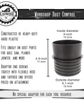 4 Inch Plastic Pipe Quick Connect Adapter Coupler for Woodshop Dust Collection Flexible Hose Kit 1 Pack diagram