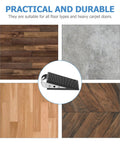 2 Piece Rubber Door Wedge With Stainless Steel Core Non Slip Door Stopper for floors and heavy carpet in black