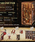 DIY Miniature Book Nook Kit With 3D Wooden Puzzle, LED Light Bookend Insert For Bookshelf Decor, Abbey Library Scene