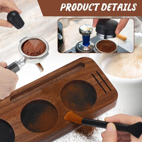 Professional 13 Piece Espresso Kit Featuring 51 Mm Tamper And Wdt Tool For Badass Shots Includes Tampers and Sandalwood Brew Mat.