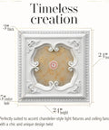 Four Leaf Clover Square Chandelier Medallion For Ceiling Lights And Fans 24 Inches White And Gold Adds Old World Elegance