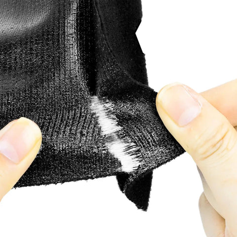 Close-up of All-Purpose Fabric Repair Tape For Tents, Jackets, And Backpacks Self-Adhesive Polyester Patch water-resistant applied