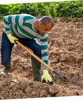 Heavy Duty Manure Fork For Farming And Gardening, Iron Pitch Fork Built Tough As Nails in use by person in field