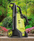 Powerful 12 Amp Electric Pressure Washer With Adjustable Spray Wand For Home Cleaning Of Driveways Patios Decks Cars Boats RVs And More A Versatile Outdoor Washing Solution on garden steps