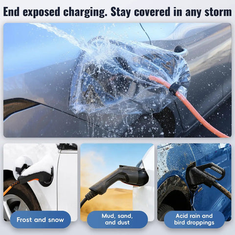 Dang Solid Magnetic EV Charger Cover For Steel Body Electric Cars All Weather Shield protecting charging port from water and dirt.