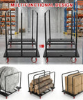 Heavy Duty Folding Table Cart And Drywall Dolly, 1800 Lb Capacity, Moves 10 Tables At Once, Beastly Mobile Utility Cart For Boxes, Wood, Stone, Plywood And More For Job Sites And Workshops in warehouse