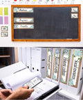 48 Pieces Rustic Bloom Name Tags Self Adhesive Labels With Succulent Theme For Desk Bulletin Boards And Classroom Decor Retro Farmhouse Vibe Perfect For Teachers Offices Schools And Baby Showers, labels on chalkboard and binders