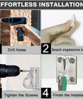 Installation steps for Heavy Duty Stainless Steel Dog Tie Out Wall Hook Set Rustproof Indoor Outdoor Leash Mount Holds Up To 500 Lbs Wall Mounted Leash Anchor 2 Pack for Secure Parking.