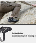 Foot Ascender for Rope Climbing and Rappelling, Lightweight Aluminum Gear in use during rock climbing demonstration.