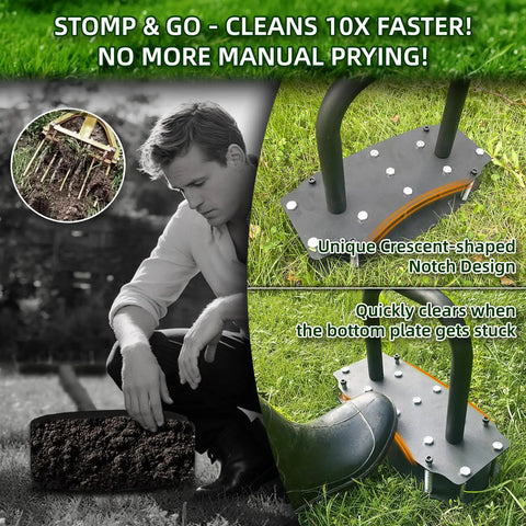 Lawn Aerator For Clay Soil With Kick To Unclog Easy Clear Design And Bolt On Base That Never Breaks 11 Heavy Duty 3.5 Inch Spikes