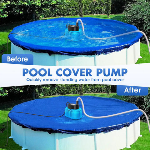 Automatic Pool Cover Pump With Water Sensor For Above Ground Pools, Fast Dry Your Cover After Rain, Sump Pump for Drainage installed