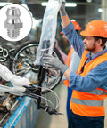 Worker assembling bicycle with Six Pack Stainless Steel M6 X 1mm Straight Grease Fittings Zerk Nipples for machinery use.