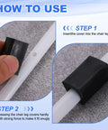 How to use 16 Piece Black Office Chair Leg Caps With Nails Smooth Glide Floor Protectors Fitting 0.47 Inch Metal Tubes shown in two steps.