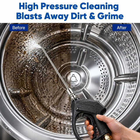 High Pressure Washer Nozzle Kit With Stainless Steel Flush Wand Extension Tips Quick Connect For AC Coils And Appliances