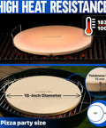 16 Inch Pizza Stone For Oven And Grill With Handles Round Five Eighth Inch Thick Cordierite Baking Stone on grill