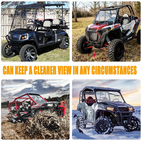 Universal Fifteen Point Six Inch UTV And Golf Cart Wiper Blade With Manual Arm Kit Heavy Duty All Weather on off-road vehicles.