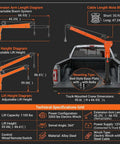 Diagram of Beefy Truck Engine Hoist with Electric Winch and 2000 lb Load Capacity showing dimensions and features
