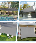 12 Foot By 14 Foot Sun Shade Sail Rectangle Outdoor Canopy UV Block Sunshade For Patio Backyard Porch Deck Garden Pergola Gray Permeable