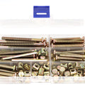 Crib And Bunk Bed Screws Kit You Need 100 Pcs M6 Hex Socket Bolts 35mm 45mm 55mm 65mm 75mm Plus Barrel Nuts in Clear Storage Box
