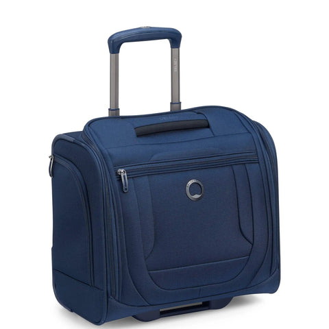 Lightweight Underseat Carry-On Luggage With 2 Wheels, Navy Blue, 16 Inch, Durable Polyester, Stain-Resistant, Spacious Interior