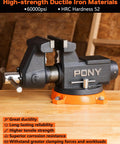 Beefy Heavy Duty Bench Vise With Six Inch Jaw 8800 Lbs Clamping Force 360 Degree Rotatable Base and Anvil for Metalworking