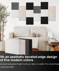 High Density Polyester Acoustic Wall Panels Kick Echo To The Curb With These Smooth Soundproofing Tiles Perfect For Home Studio Office And Gaming Setup Breeze To Install Gray 12 Pack displayed in a stylish living room setting.