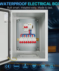 Tough As Nails NEMA 4X Steel Electrical Enclosure Box 16X12X8 with open door showing internal wiring setup.