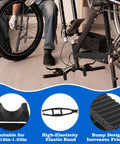 Person using 2 Pack Bike Repair Handlebar Stand Clip On Stabilizer for Mountain Bikes and Folding Bikes, detail of grip and stabilizer.