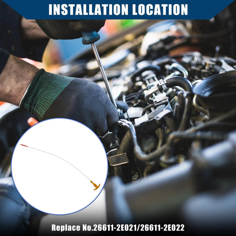 Mechanic installing Engine Oil Dipstick For Hyundai Elantra 2011 2020 And Tucson 2014 2021 Durable Metal Oil Level Dipstick
