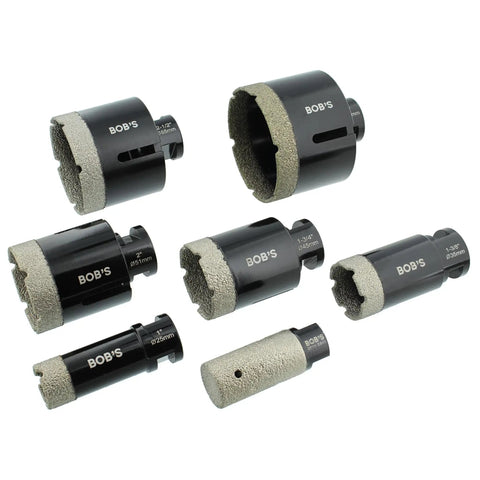 Diamond Hole Saw Drill Bit Set For Ceramic Tile Glass Marble From 1 Inch To 3 Inch With 25mm Finger Bit Vacuum Brazed