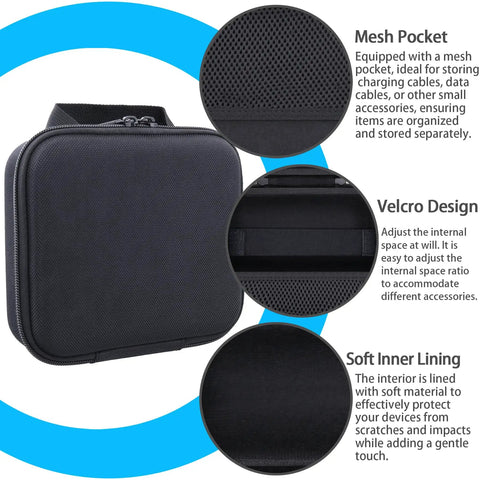 Hard Travel Case For Anker 25,000mAh 165W Power Bank And Prime 26,250mAh 140W USB C Laptop Charger Rugged Black Carry Case with mesh pocket, velcro design, and soft inner lining